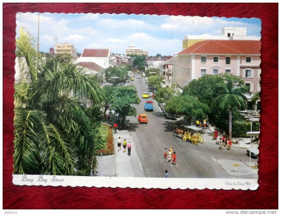 Nassau in the Bahamas - Busy Bay Street - 1964 - Bahamas - unused - JH Postcards