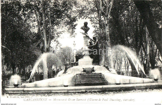 Carcassonne - Monument Omer Sarraut - old postcard - France - unused - JH Postcards