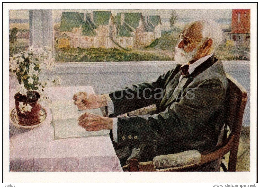 painting by M. Nesterov - Portrait of academic I. Pavlov , 1935 - russian art - unused - JH Postcards
