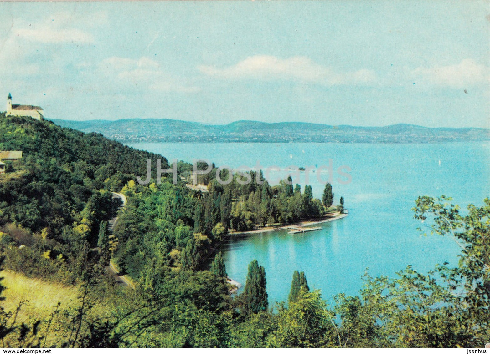 Greetings from the lake Balaton - view - panorama - Hungary - used - JH Postcards