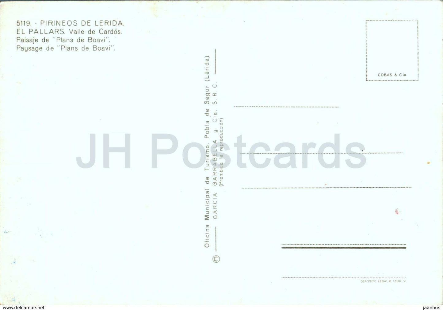 Pirineos de Lerida - El Pallars - Valle de Cardos - Paisaje de Plans de Boavi - 5119 - Espagne - inutilisé 