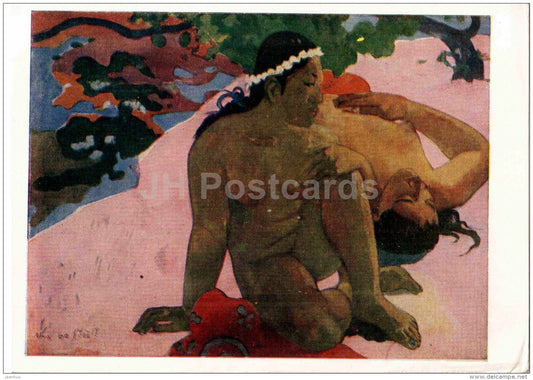 painting by Paul Gauguin - Being Jelaous ? - woman - Russian art - 1957 - Russia USSR - unused - JH Postcards