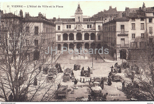 Vienne - L'Hotel de Ville et la Place - 11 - old postcard - France - unused - JH Postcards