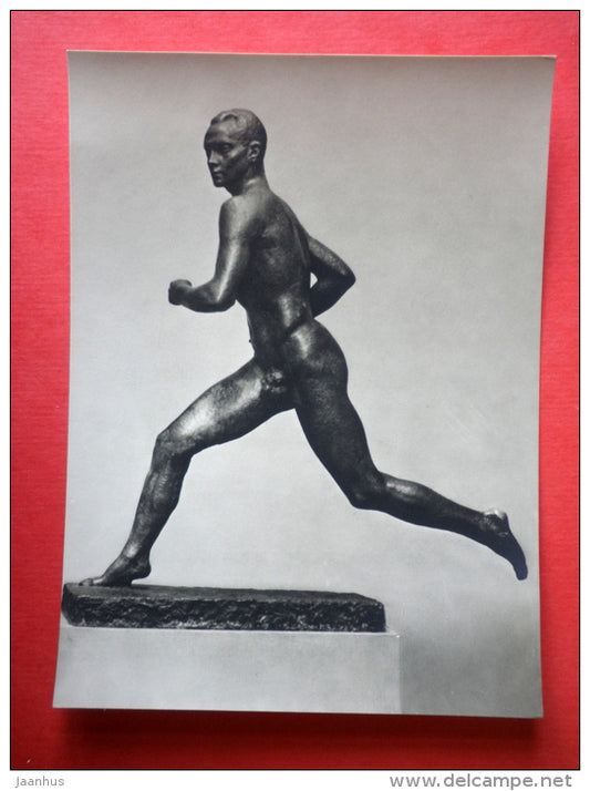 Runner Nurmi by W. Aaltonen - Sport sculptures - DDR Germany - unused - JH Postcards