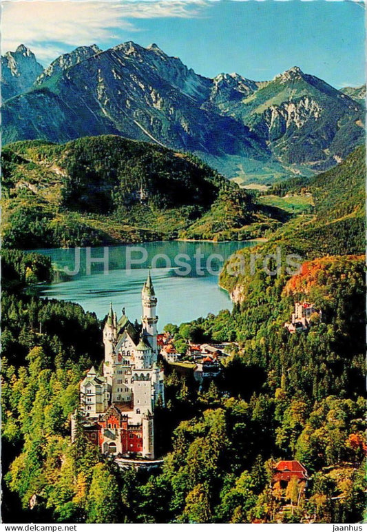Konigschlosser Neuschwanstein und Hohenschwangau - castle - 8070 - 1976 - Germany – used – JH Postcards