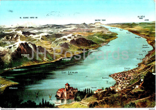 Lac Leman - Lago di Ginerva - Lake of Geneva - 2423 - 1966 - Switzerland - used - JH Postcards