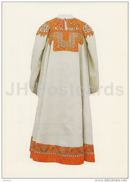 Woman´s Garments , Kalinin Region - folk costumes - Russian Folk Art - 1988 - Russia USSR - unused - JH Postcards