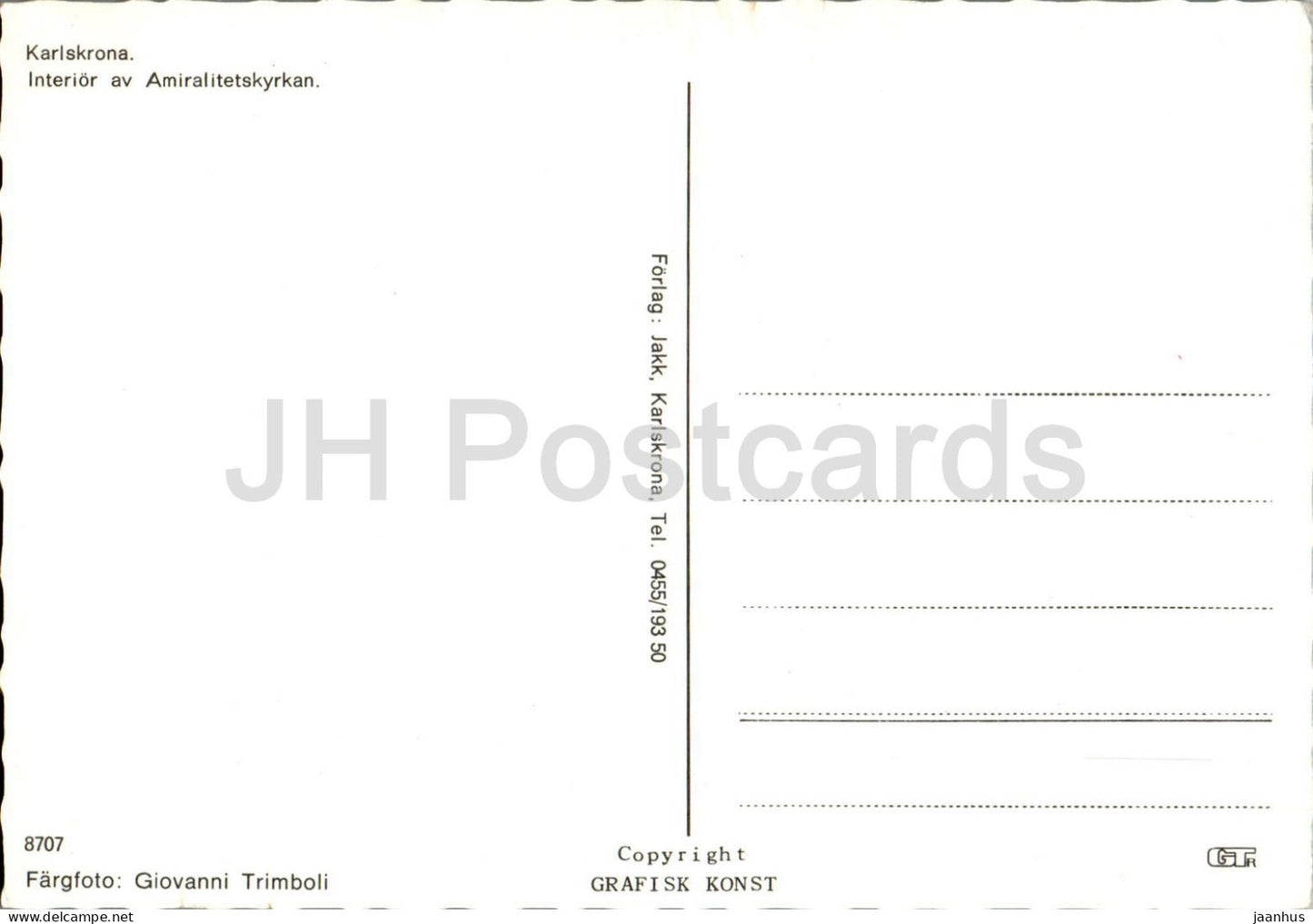 Karlskrona - Intérieur av Amiralitetskyrkan - Intérieur de l'église de l'Amirauté - église - 8707 - Suède - inutilisé 
