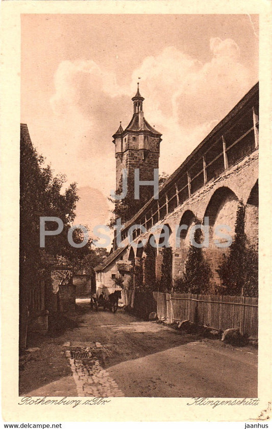 Rothenburg o d Tauber - Klingenschutti - old postcard - Germany - unused - JH Postcards