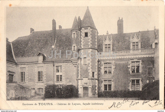 Chateau de Luynes - facade interieure - Environs de Tours - castle - old postcard - France - used - JH Postcards