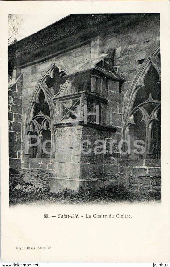 Saint Die - La Chaire du Cloitre - 89 - old postcard - France - unused - JH Postcards