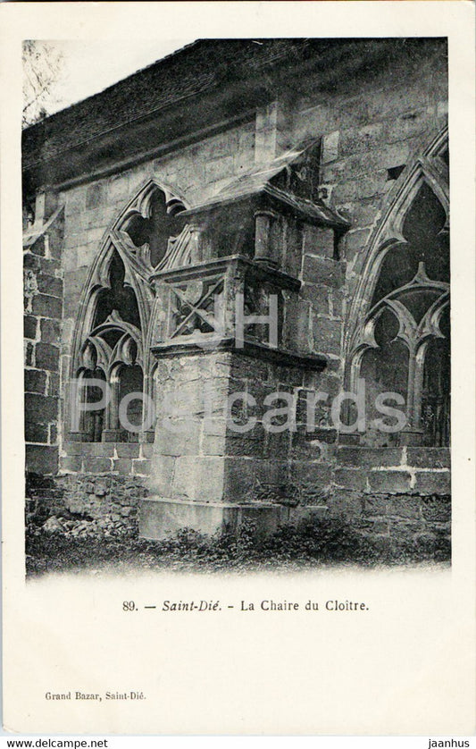 Saint Die - La Chaire du Cloitre - 89 - old postcard - France - unused - JH Postcards