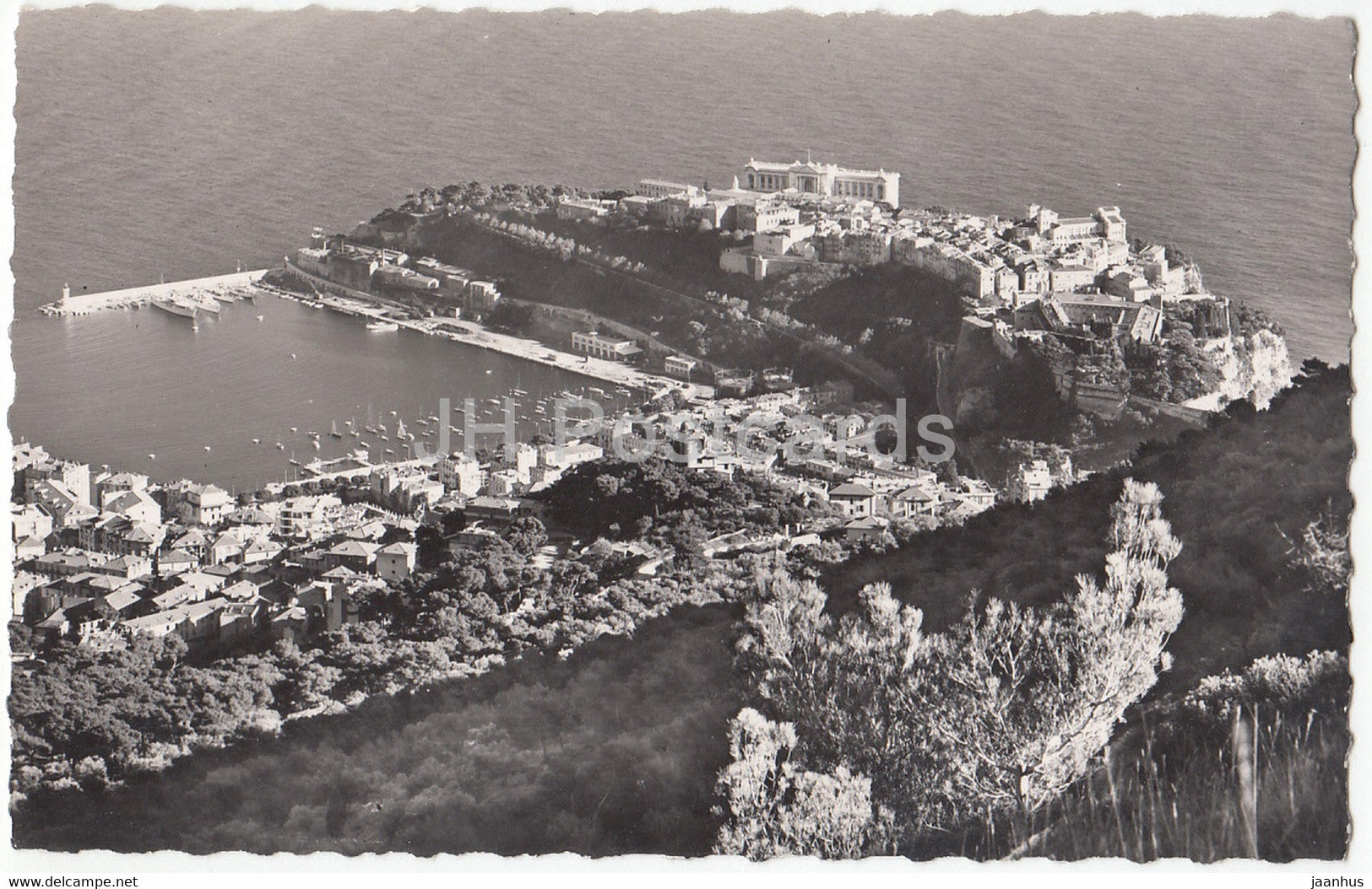 Vue sur le port et le rocher de Monaco - old postcard - 1953 - Monaco - used - JH Postcards