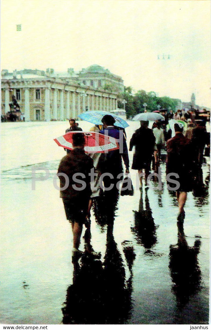Leningrad - St Petersburg - Nevsky Avenue - It is raining - 1974 - Russia USSR - unused - JH Postcards