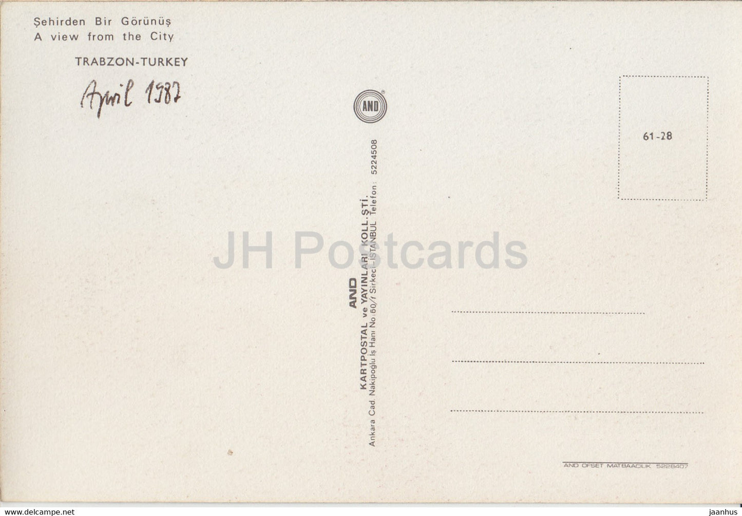 Trabzon - Une vue de la ville - industrie - usine - 1987 - Turquie - utilisé