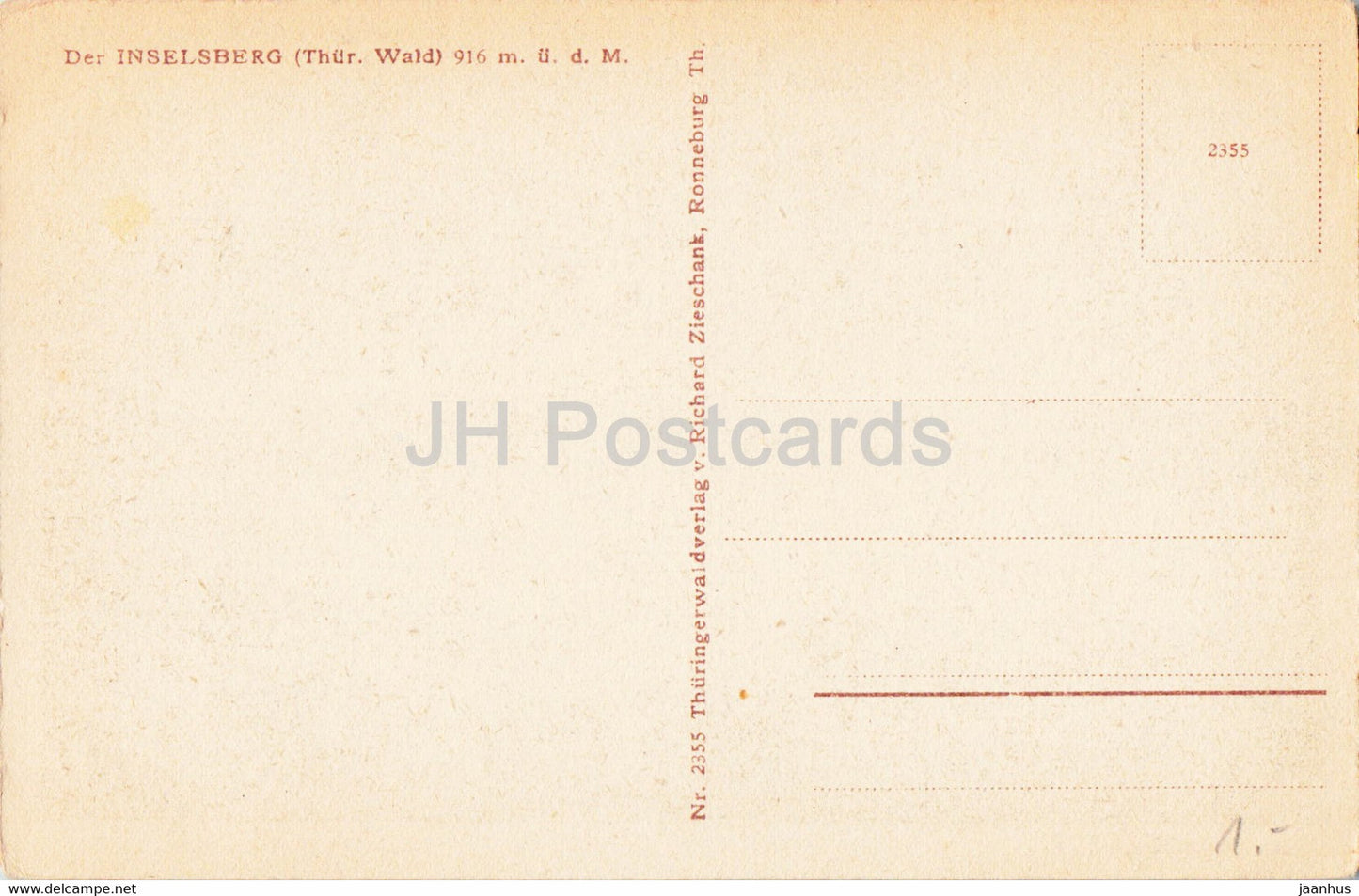 Der Inselsberg 916 m - 2355 - alte Postkarte - Deutschland - unbenutzt