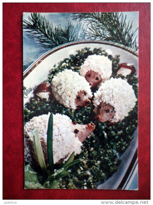Hedgehog pate - recipes - Estonian Cuisine - 1973 - Russia USSR - unused - JH Postcards