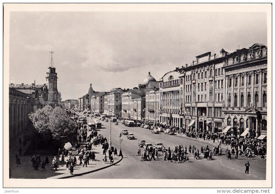 Nevsky prospekt - avenue - Leningrad - St. Petersburg - photo card - 1961 - Russia USSR - unused - JH Postcards