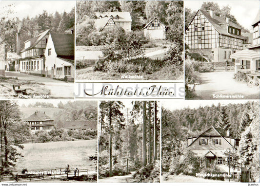 Muhltal i Thur - Walkmuhle - Schossersmuhle - Naupoldsmuhle - old postcard - 1974 - Germany DDR - used - JH Postcards