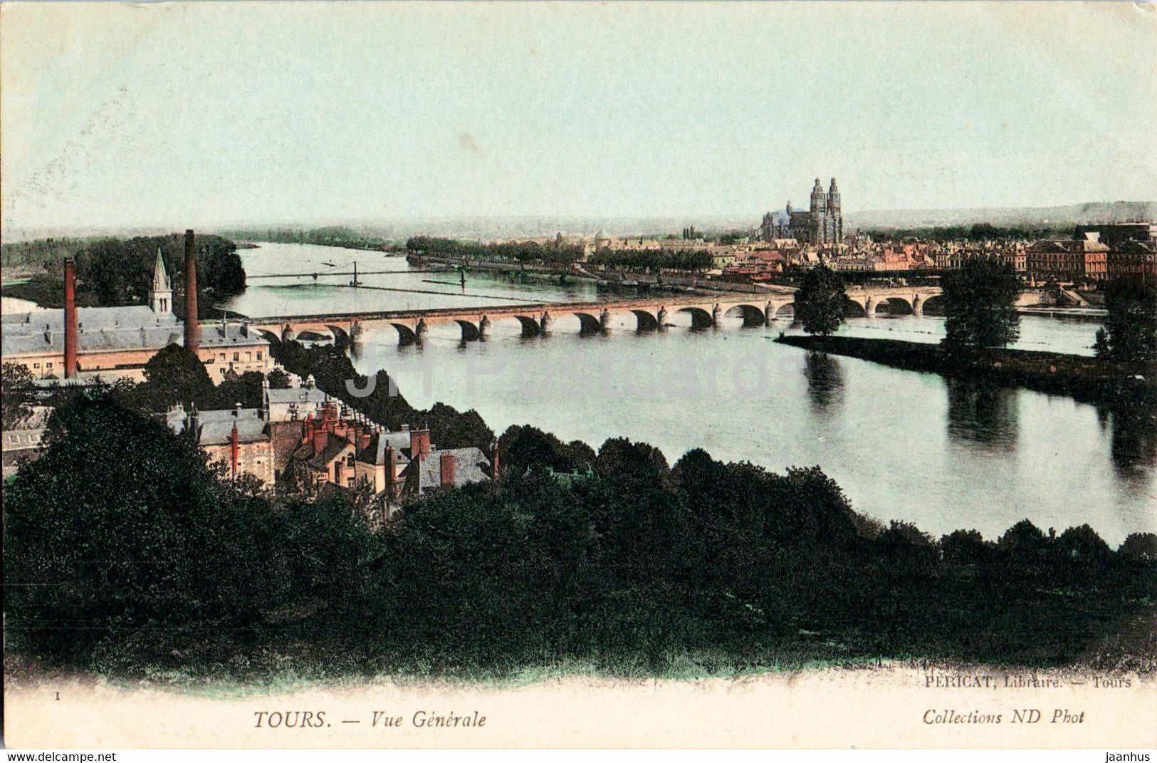 Tours - Vue Generale - bridge - old postcard - France - unused - JH Postcards