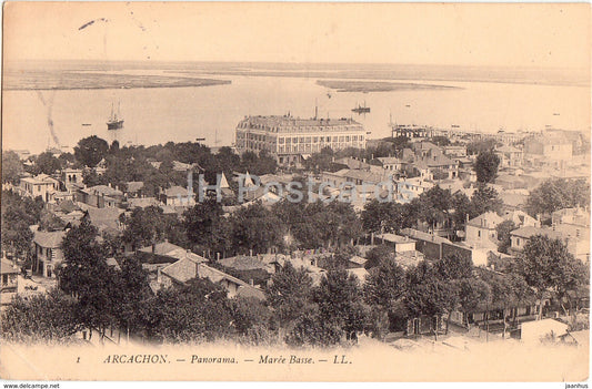 Arcachon - Panorama - Maree Basse - 1905 - old postcard - France - used - JH Postcards