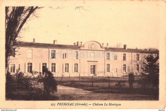 Preignac - Chateau La Montagne - 233 - old postcard - 1939 - France - used - JH Postcards