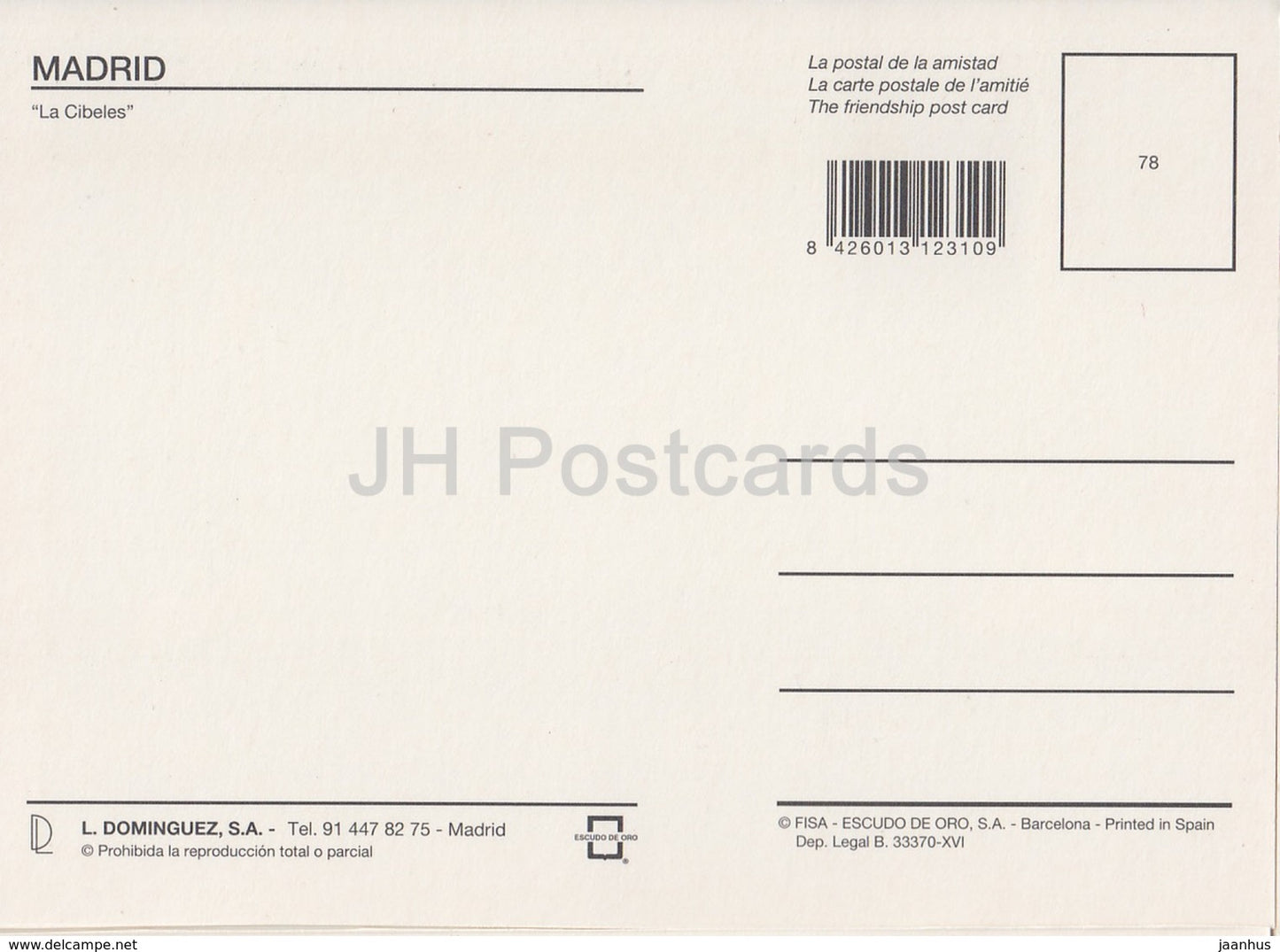 Madrid - La Cibeles - 78 - Spain - unused