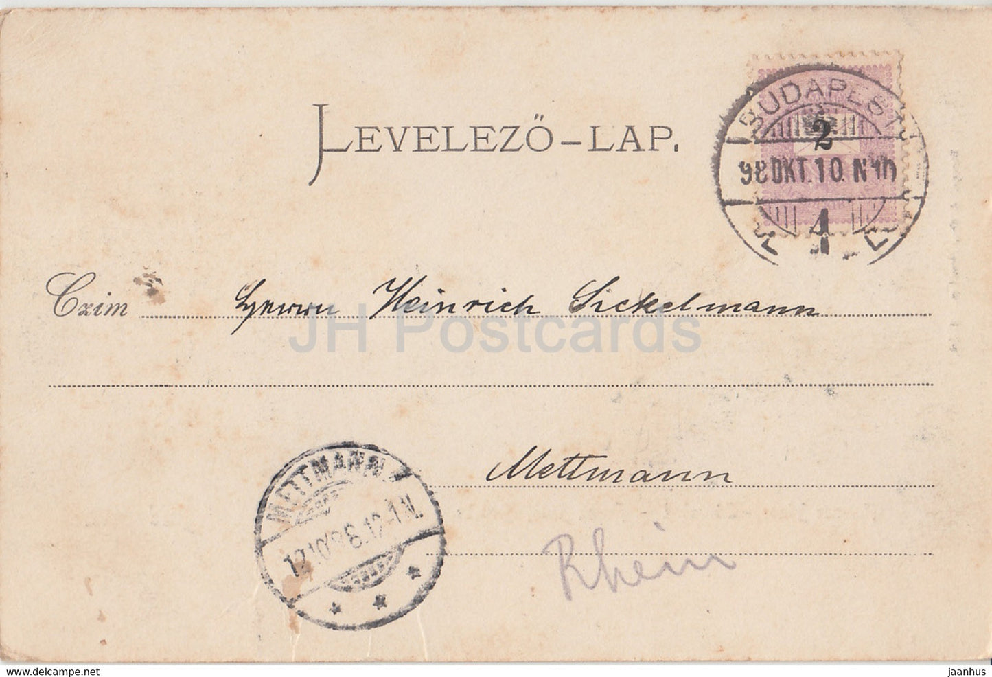 Budapest - Ferencz Jozsef Lanczhid - Franz Josef Brücke - Brücke - 4658 - alte Postkarte - 1898 - Ungarn - gebraucht