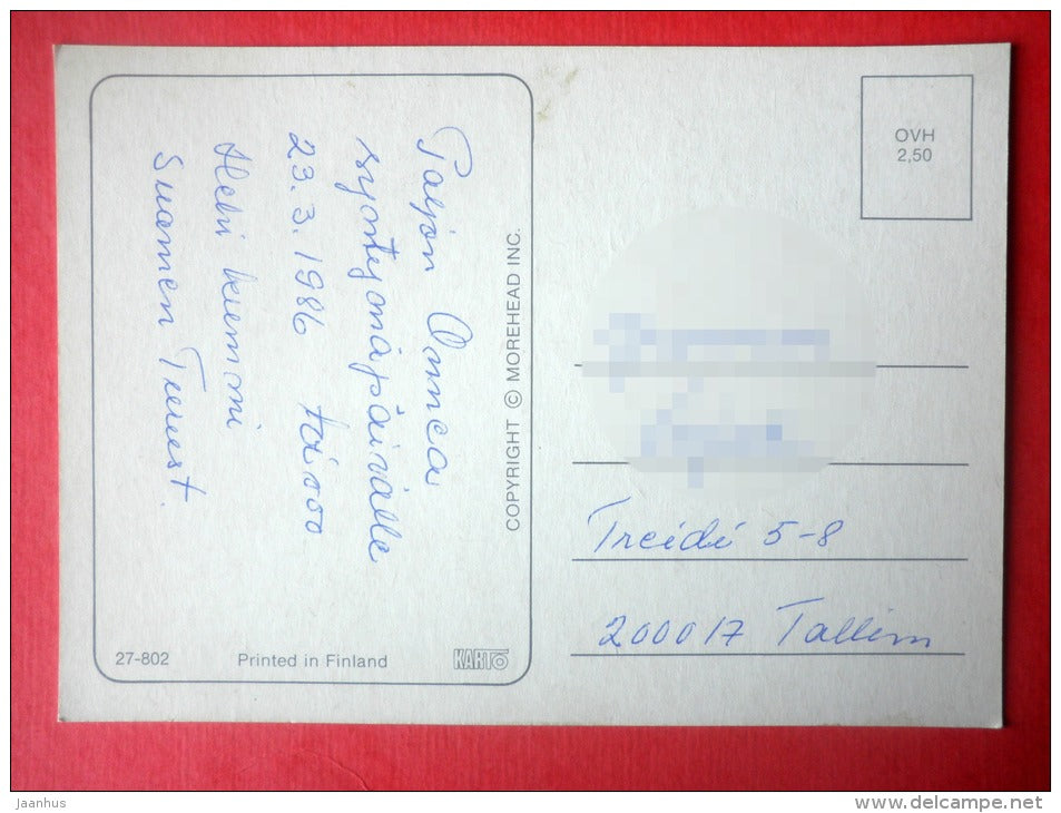 illustration - child - ladybird - 27-802 - Finland - sent to Estonia - JH Postcards