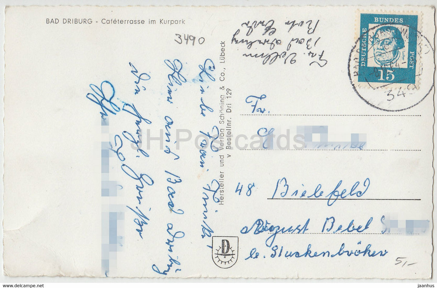 Bad Driburg - Cafeterrasse im Kurpark - 1964 - Germany - used