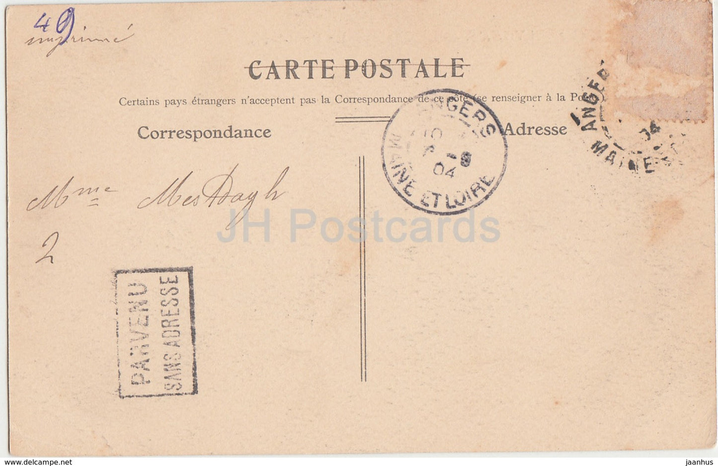 Angers - Le Chateau - Le Pont Levis - castle - 27 - 1904 - old postcard - France - used