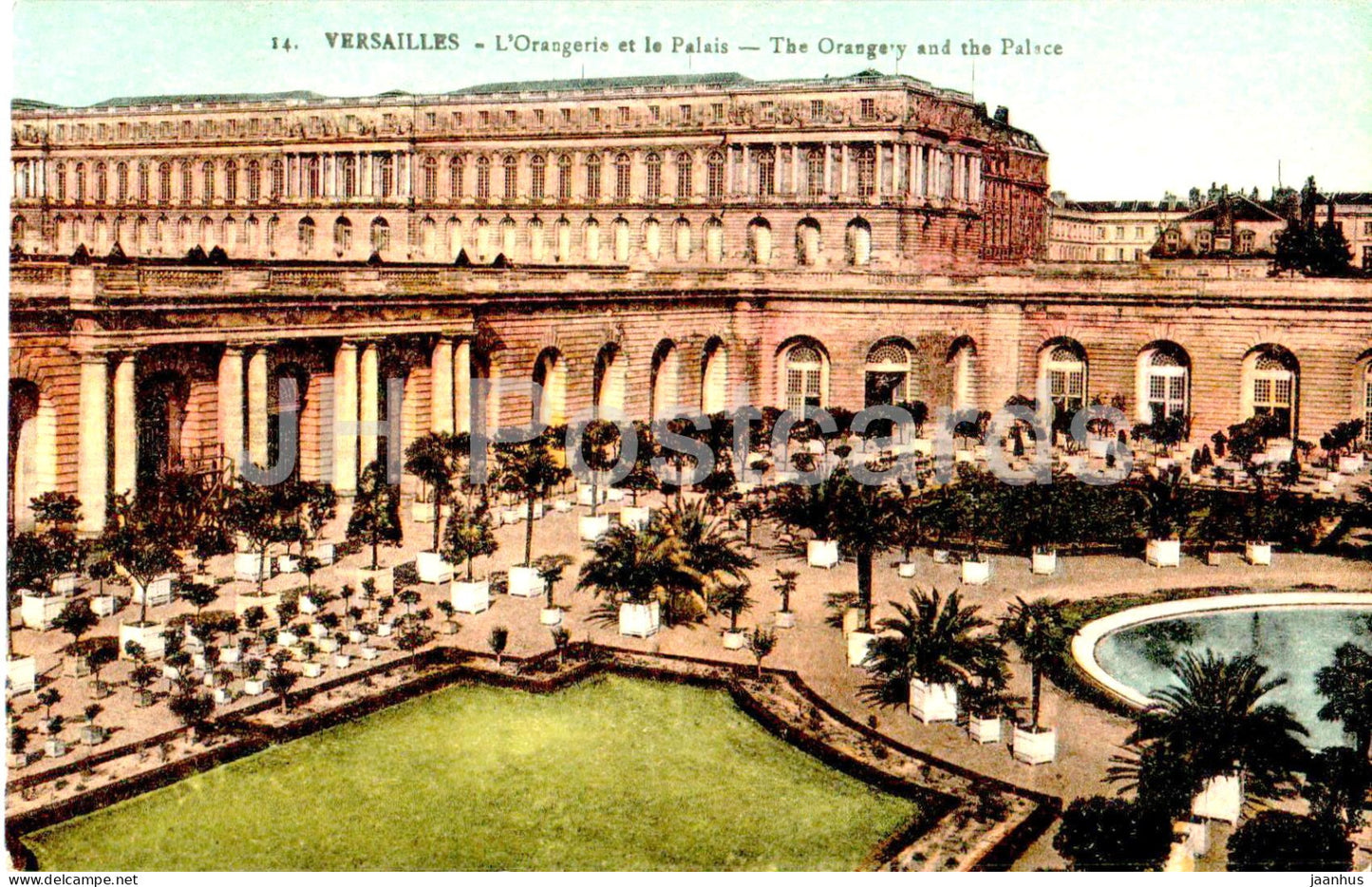 Versailles - L'Orangerie et le Palais  - The Orangery and the Palace - 14 - old postcard - 1932 - France - used - JH Postcards