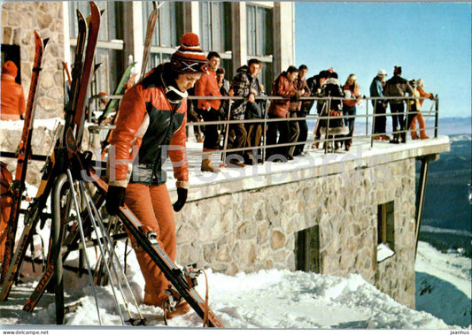 Taras restauracji na Kasprowym Wierchu - Restaurant terrace on Kasprowy Wierch - alpine skiing - Poland - unused - JH Postcards
