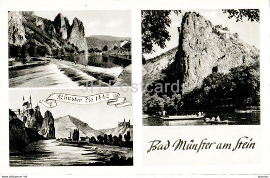 Bad Munster am Stein - Ruine Rheingrafenstein - old postcard - Germany - unused - JH Postcards