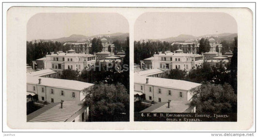 Beshtau Grand Hotel and Kursaal - Kislovodsk - Caucasus - Russia - Russie - stereo photo - stereoscopique - old photo - JH Postcards