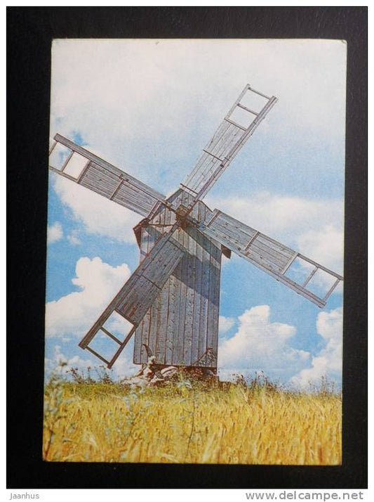 Hiiumaa Island - restored windmill on the Tubala hill - Estonia - USSR - 1982 - unused - JH Postcards