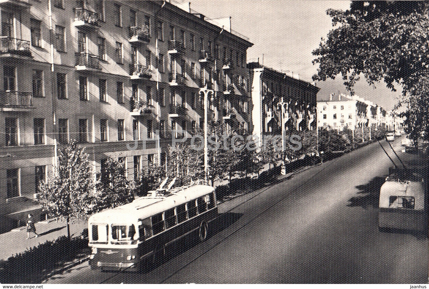Gomel - houses on Lenin street - trolleybus - 1965 - Belarus USSR - unused - JH Postcards