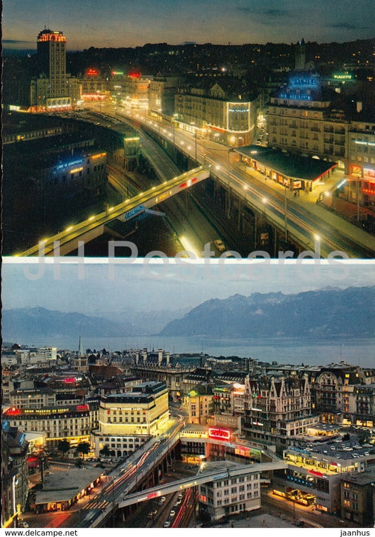 Lausanne- Le Grand Pont le Soir - 696 - Switzerland - unused - JH Postcards
