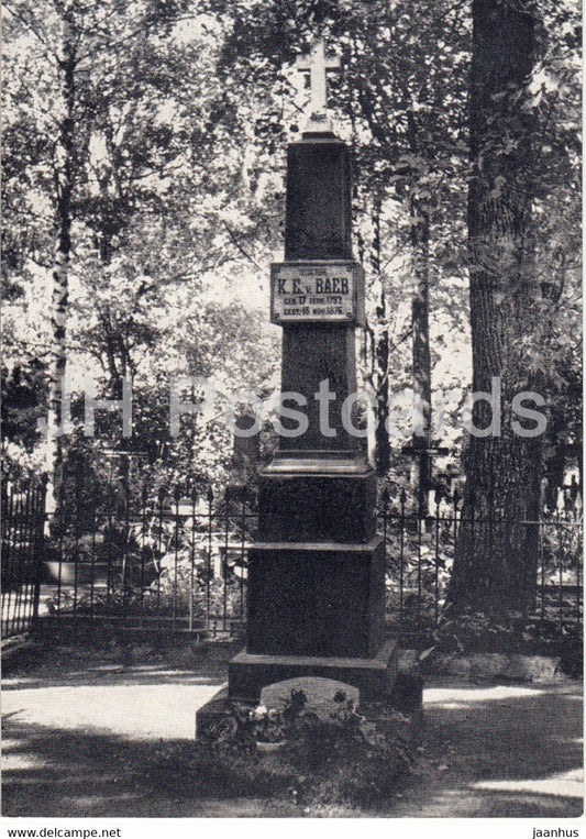 Tomb of K E Baer at the Raadi cemetery in Tartu - 1976 - Estonia USSR - unused - JH Postcards