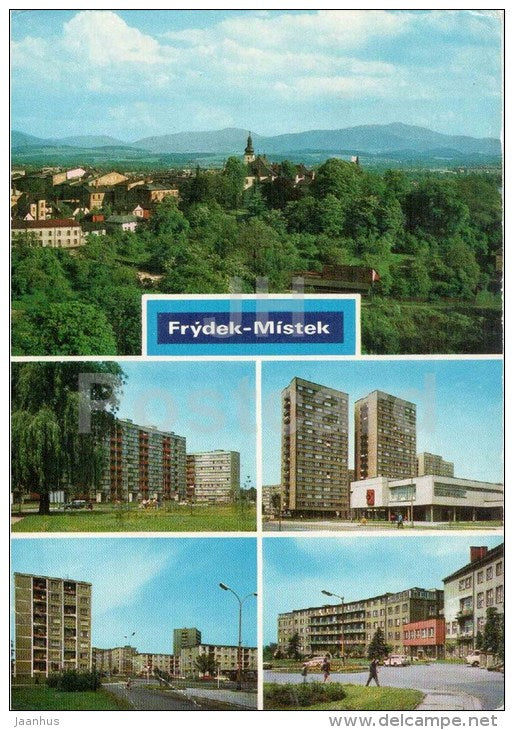 Frydek Mistek - new houses - housing estate Riviera - hospital - Czechoslovakia - Czech - used 1980 - JH Postcards