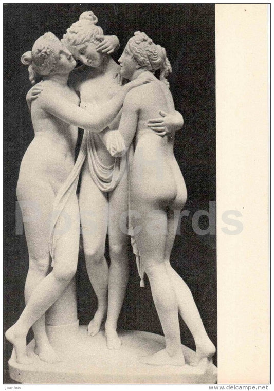 sculpture by Antonio Canova - Three Graces , 1814-15 - italian art - unused - JH Postcards