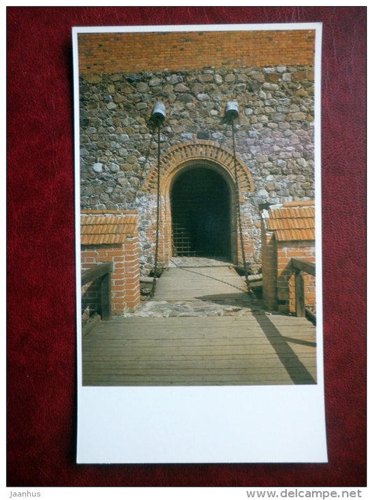 The gates in the donjon of the castle on the island - Trakai - 1981 - Lithuania USSR - unused - JH Postcards