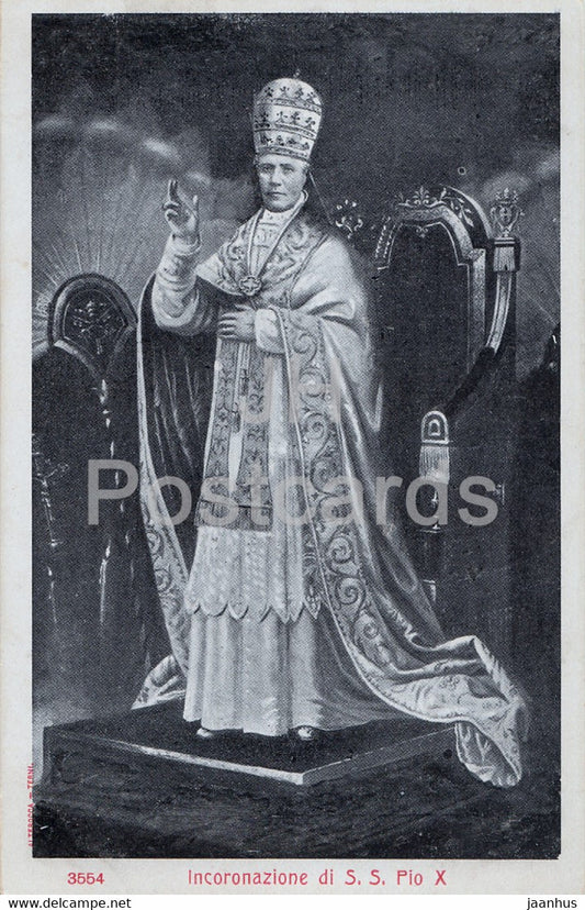 Incoronazione di S S Pio X - pope Pius X - 3554 - old postcard - Italy - unused - JH Postcards