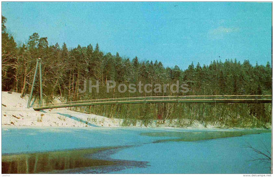 Pedestrian Bridge Across the Gauja river near Devil´s Cave - Sigulda - 1981 - Latvia USSR - unused - JH Postcards
