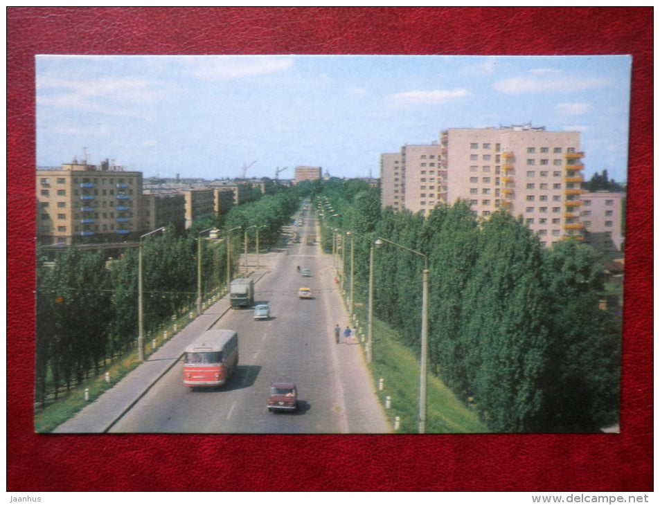 Moskovskaya street - bus - Brest - 1973 - Belarus USSR - unused - JH Postcards
