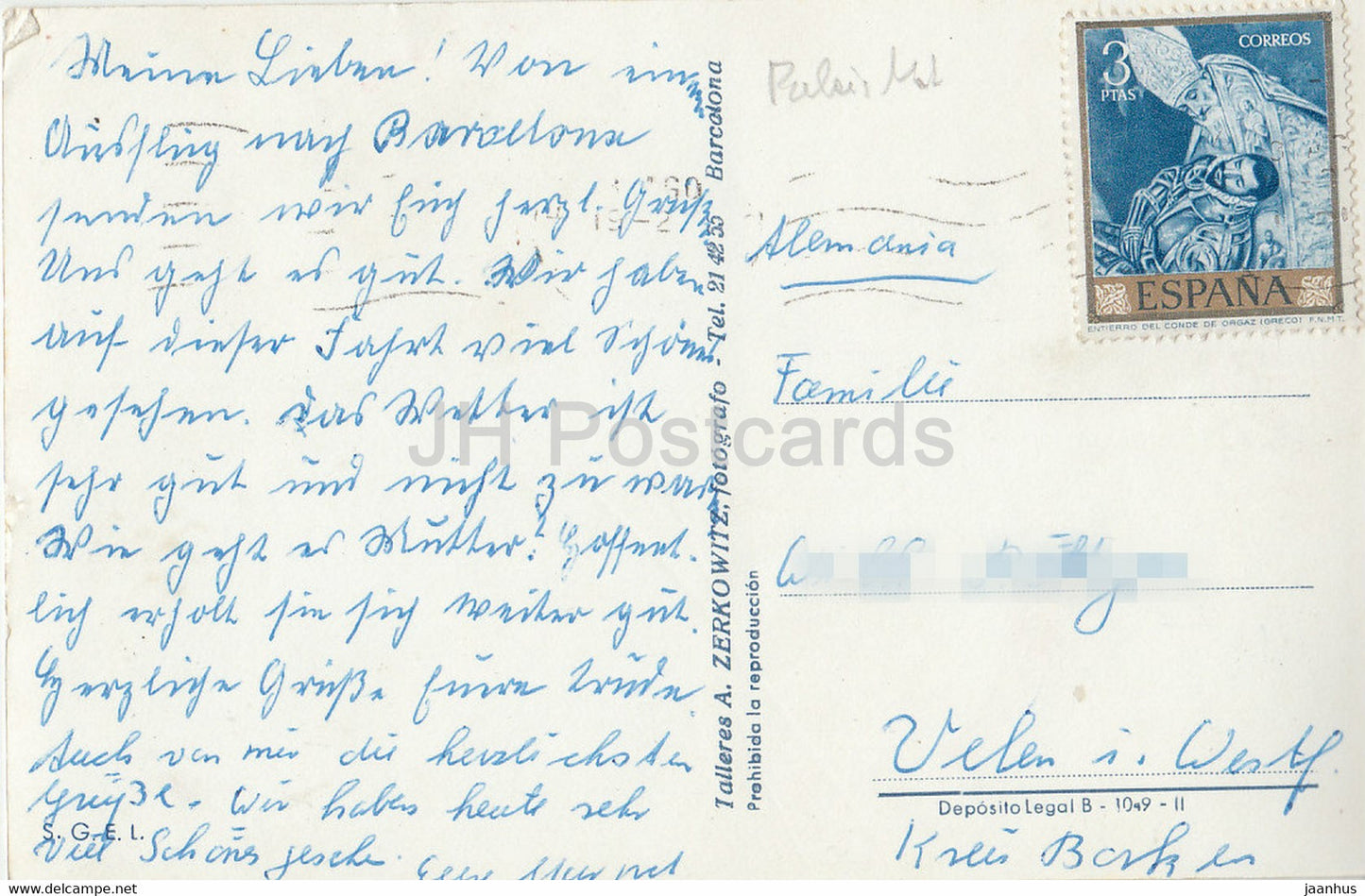 Barcelona - Parque de Montjuich - Palacio Nacional del Arte - 596 - alte Postkarte - Spanien - gebraucht