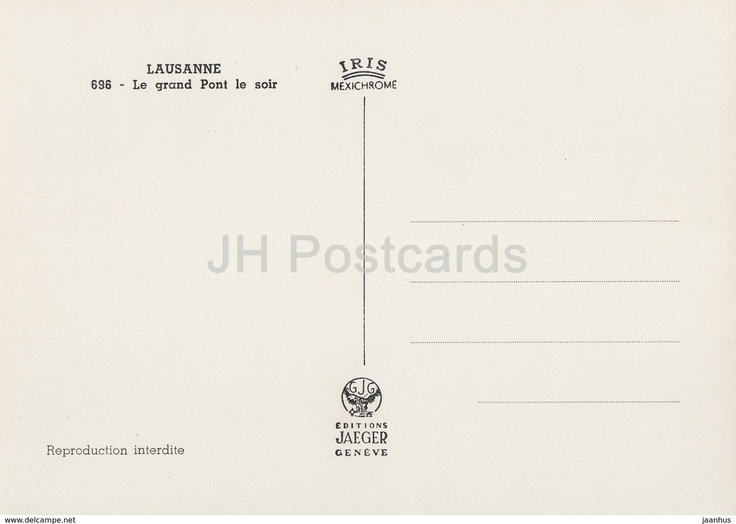 Lausanne- Le Grand Pont le Soir - 696 - Switzerland - unused