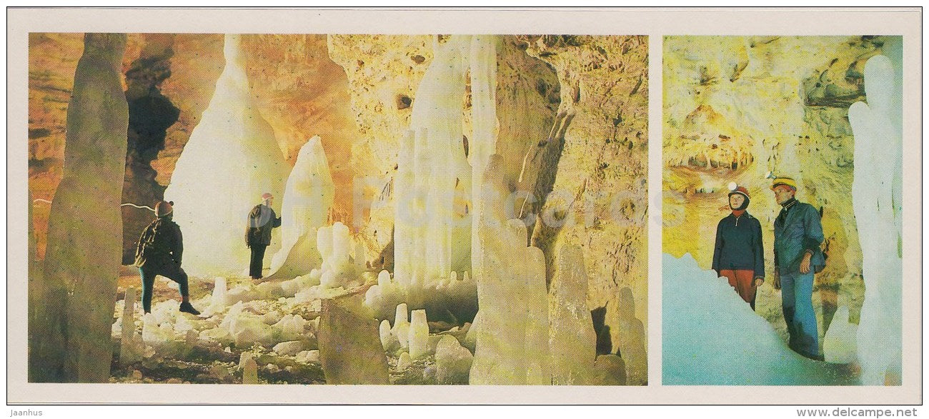 icy figures - cave of 30th Anniversary of Victory - Caves of Bashkortostan Bashkiria - 1984 - Russia USSR - unused - JH Postcards
