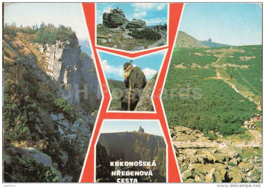 Krkonose - Hrebenova Cesta - ridge path - Czechoslovakia - Czech - used 1975 - JH Postcards