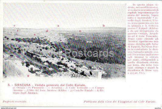 Siracusa - Veduta Generale dal Colle Eurialo - 5 - old postcard - Italy - unused - JH Postcards